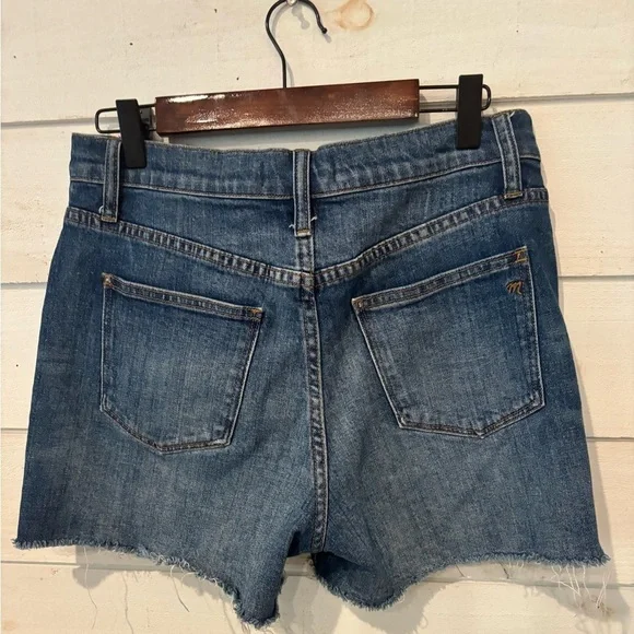 Madewell Medium-Blue Jean Shorts with Raw Hem - Picture 5 of 8